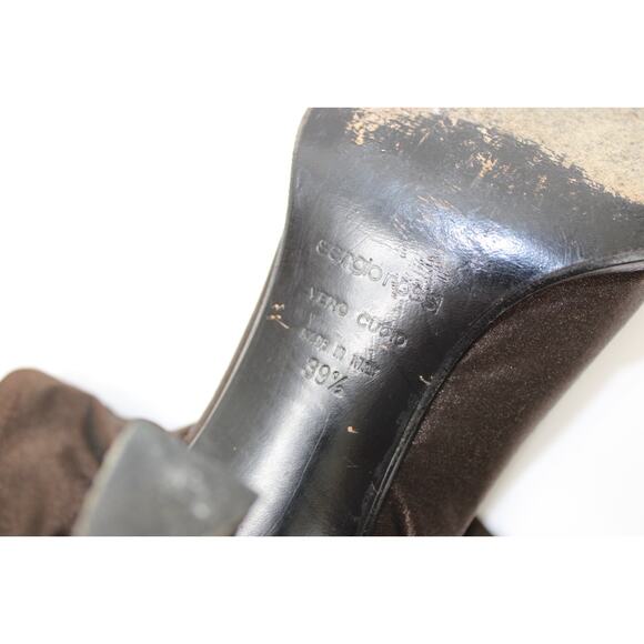 Sergio Rossi US 9 EU 39.5 Women's Brown Metallic Ankle Boots Booties Pointy - Picture 9 of 11